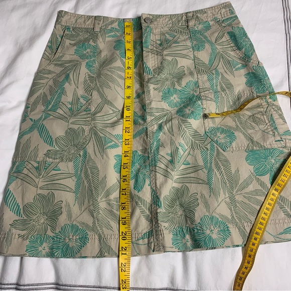 Eddie Bauer Beige and Teal Floral Print Cotton Blend  Skirt Size 8 NWT - Picture 12 of 12